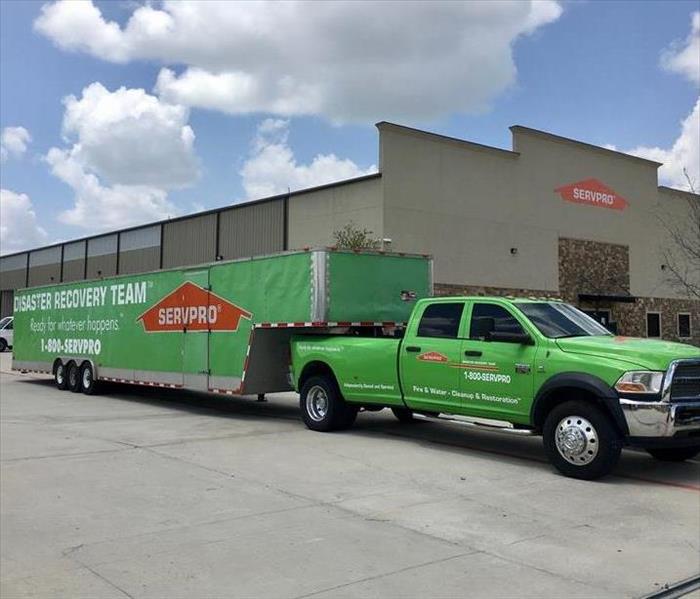 SERVPRO truck in front of SERVPRO warehouse