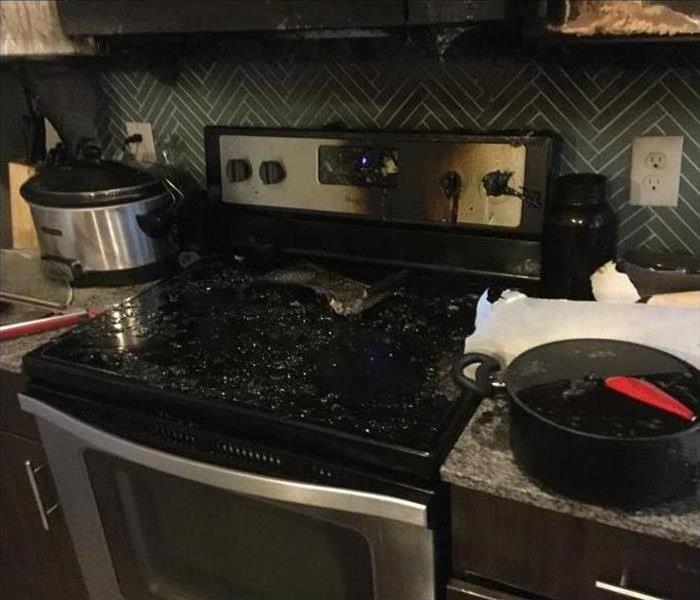 Burned kitchen stove