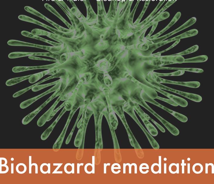 a graphic that says biohazard cleaning