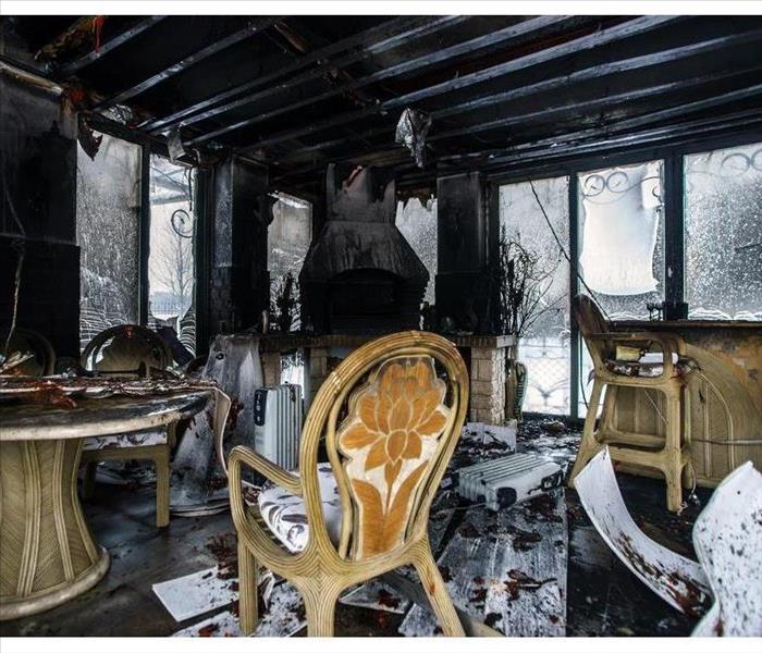 Inside of a house burned